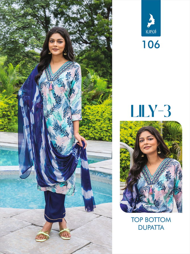 Lily 3 By Kaya Kurti With Bottom Dupatta Wholesale Shop In Surat
